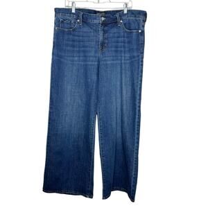BANANA REPUBLIC / dark wash high rise wide leg denim jeans / 18 (34)